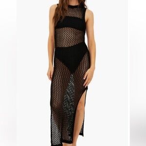 Beach Riot Black Mesh Swim Coverup